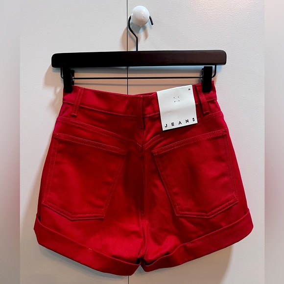 Vintage American Apparel Denim High-Waist Cuff Shorts - Picture 2 of 3